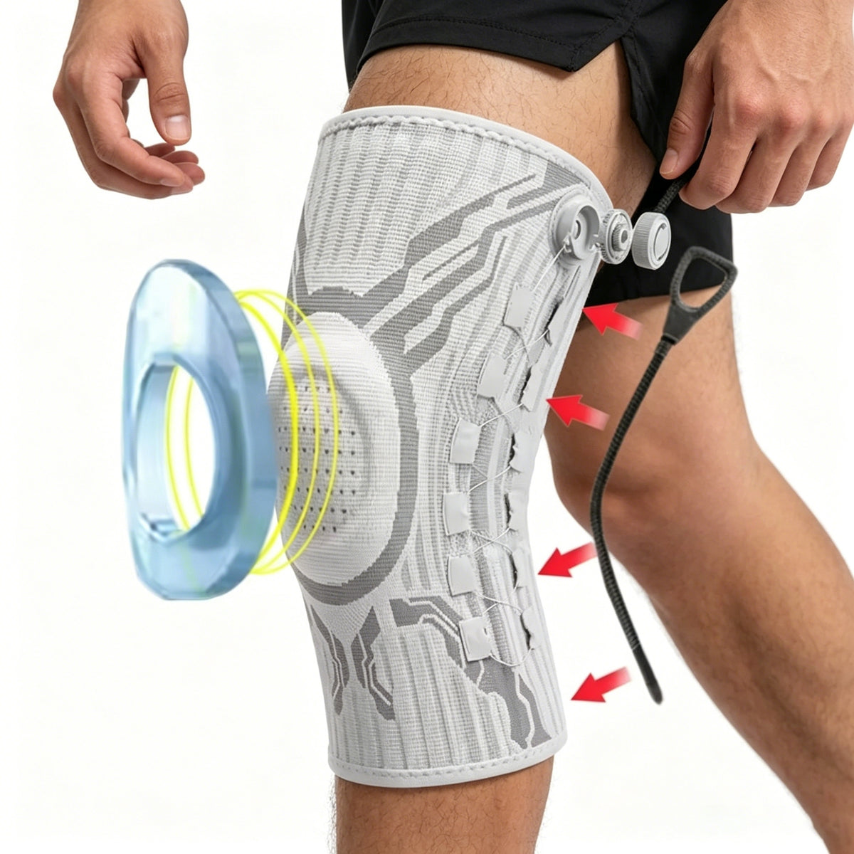 Bandagebank Kniebandage wird angelegt